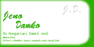 jeno damko business card